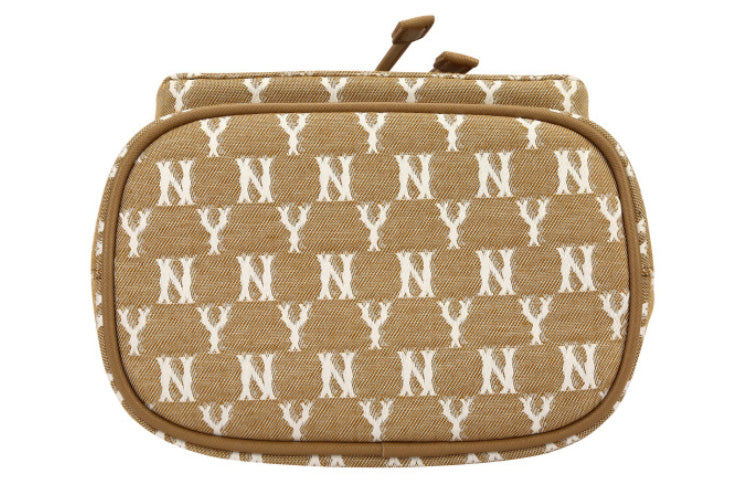 MLB Retro Full Print Series NY New York Yankees Drawstring Shoulder Messenger Bag Khaki 32BG34111-50B