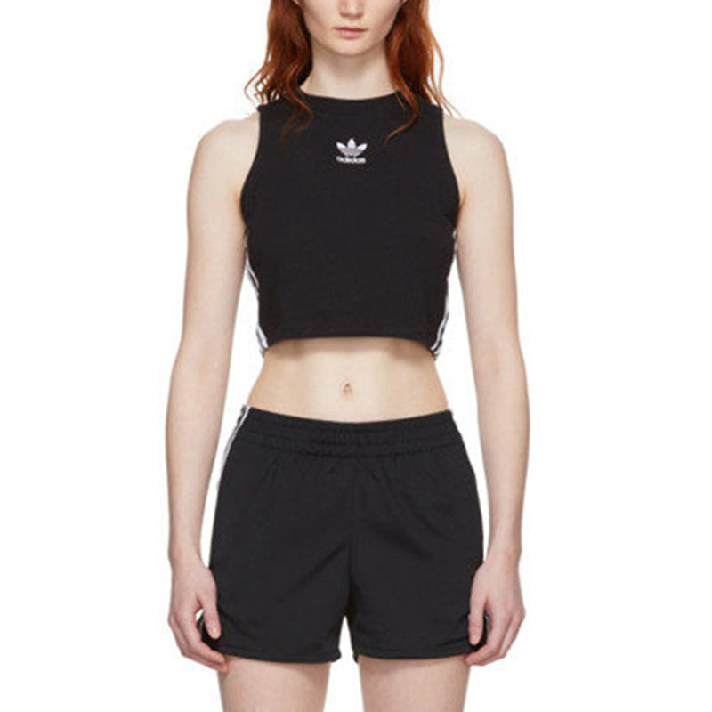 (WMNS) adidas originals Crop Tank Short Sleeveless Vest Black CY4745