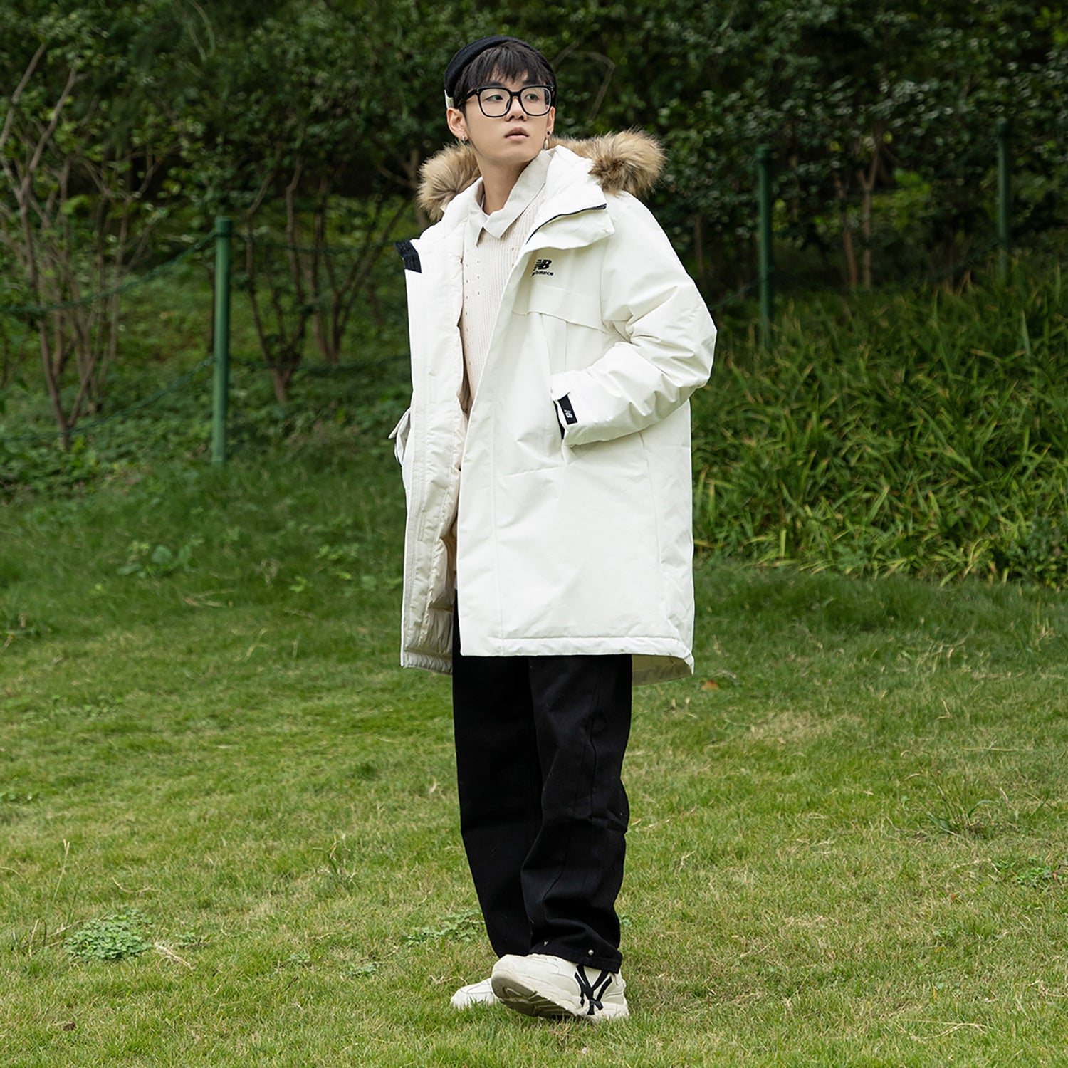 New Balance Long Puff Down Jacket Asia Sizing 'White' 5PC44303-IV