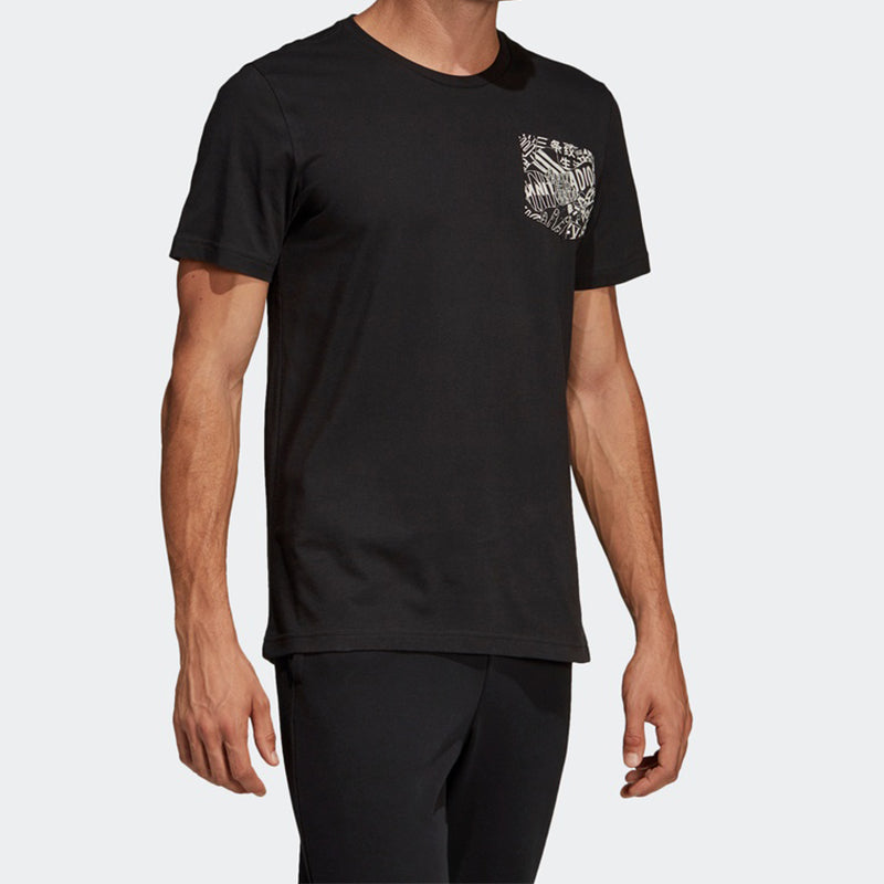 adidas Must Haves Pocket Graphic Tee 'Black' DV3097