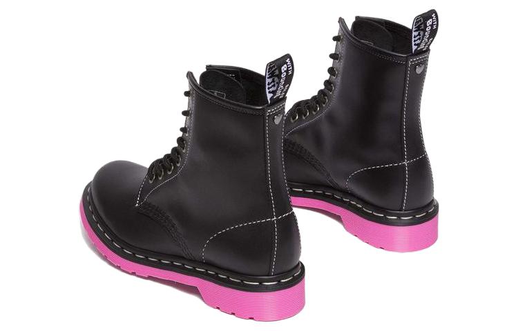 (WMNS) Dr. Martens 1460 Wanama Leather Jungle Zip Boots 'Black Pink 30925001
