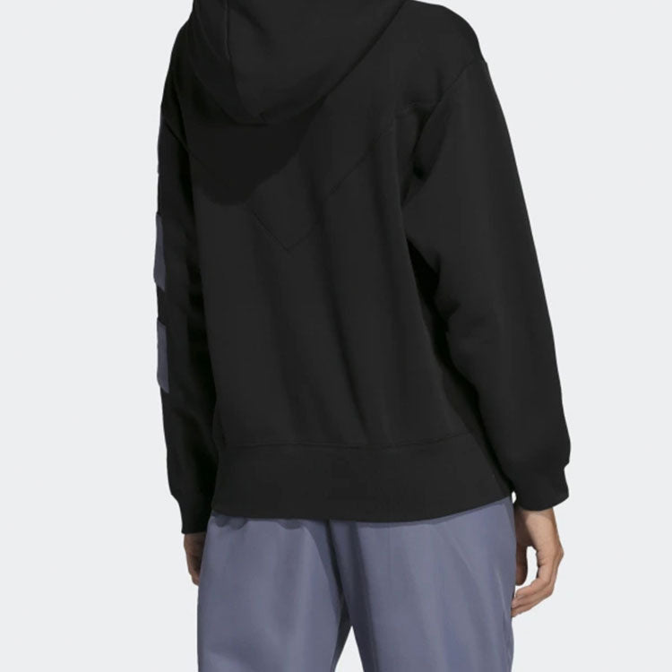 (WMNS) adidas originals Athleisure Casual Sports Stripe Hoodie Black DU8473