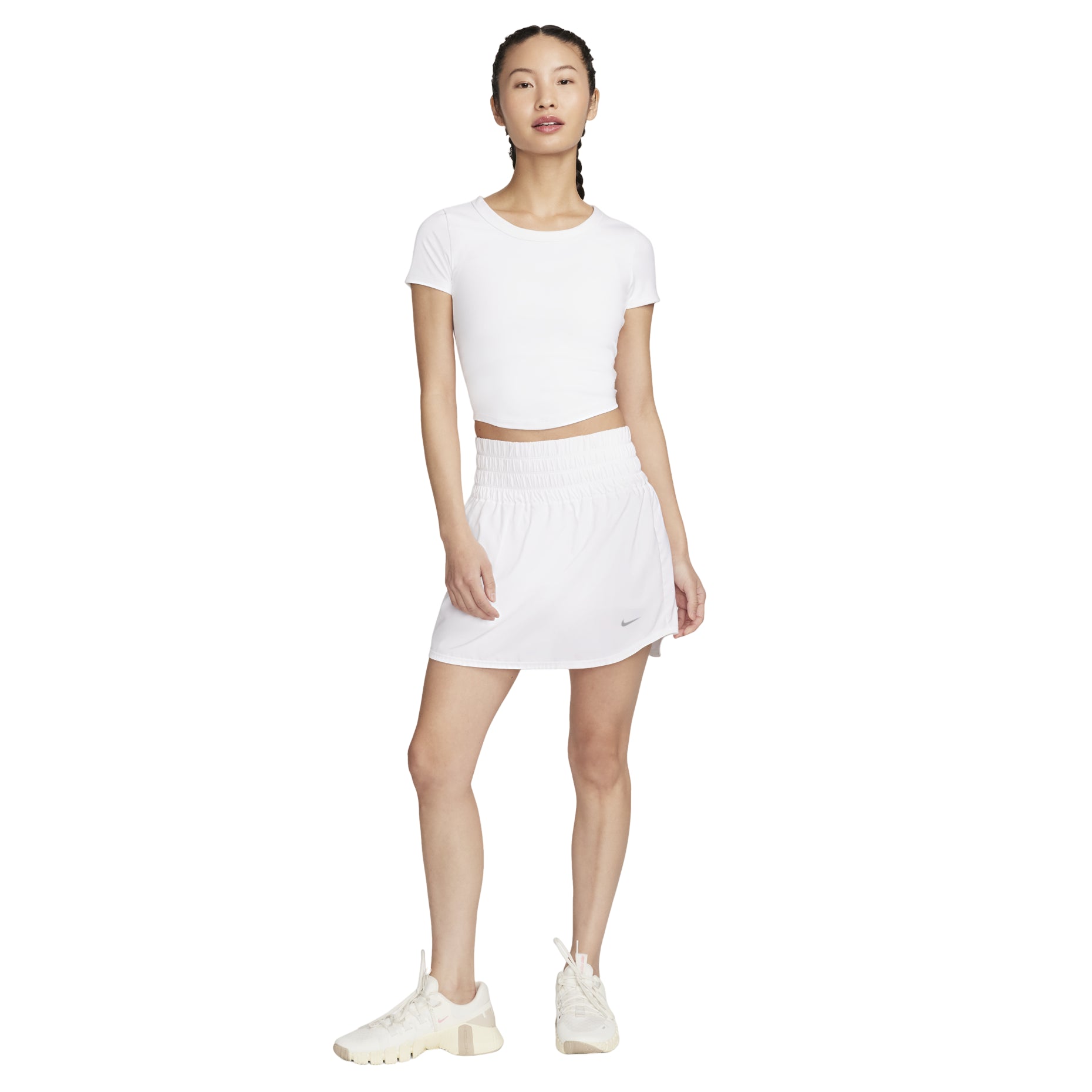 (WMNS) Nike One Fitted Dri-FIT Cropped T-Shirt Asia Sizing 'White' FN2805-100