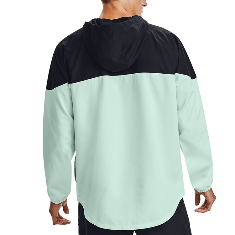 Men's Under Armour Futures Mixed Anorak Jacket Black Green 1358231-002