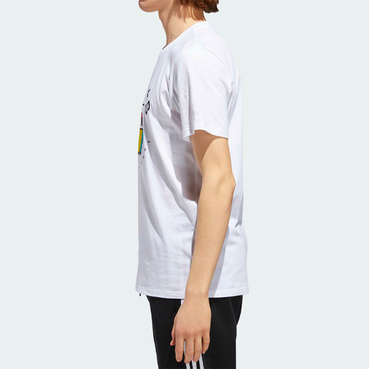adidas originals Funny Logo Printing Sports Short Sleeve White DT8111