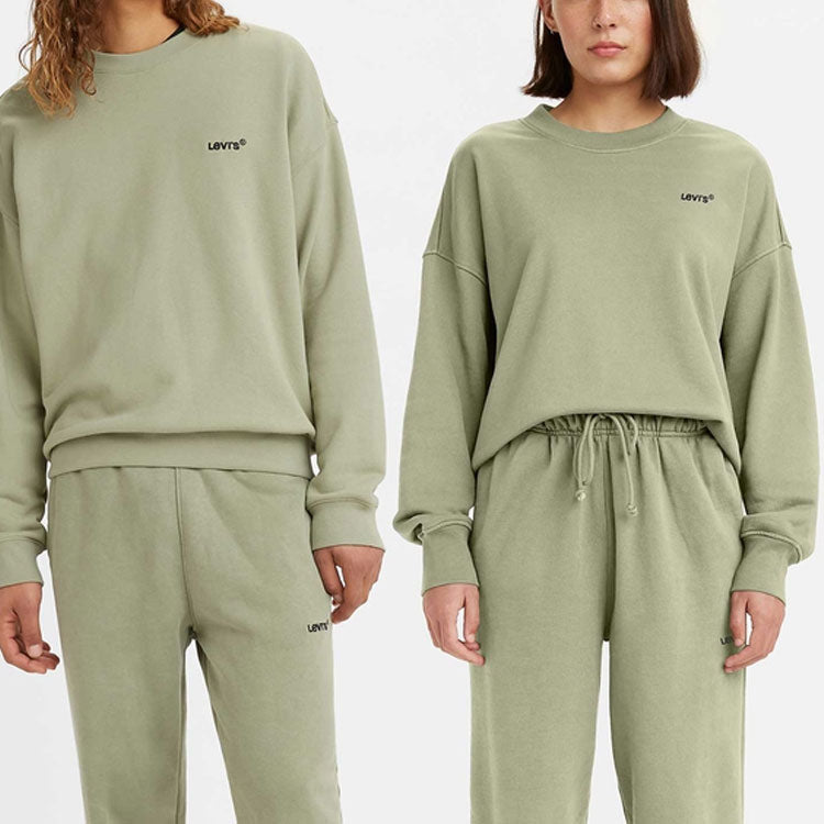 Levis Unisex Logo Bandhnu Knitting Round-Neck Sweatshirt Green A0717-0007