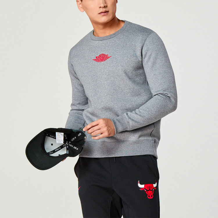 Air Jordan Round Neck Pullover Long Sleeves Gray 883985-091