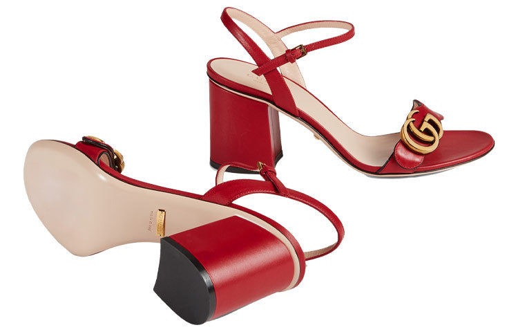 (WMNS) Gucci G Heel Sandals 'Red Gold' 453379-A3N00-6433
