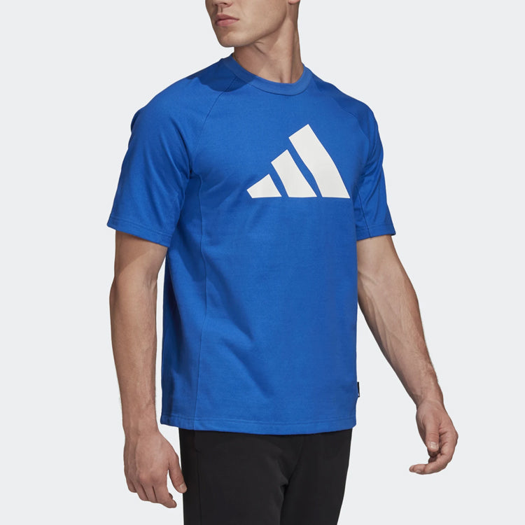 adidas Classic Pyramid logo Printing Short Sleeve Blue FL3887