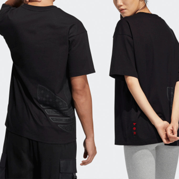 adidas originals CNY Sports Round Neck Short Sleeve Black T-Shirt HC0574