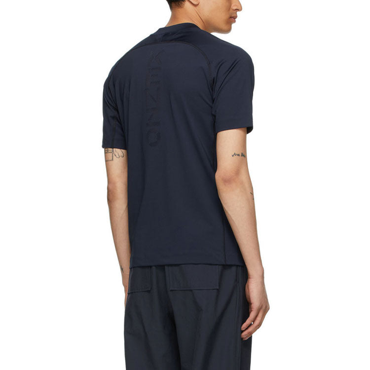 Men's KENZO SS21 Logo Printing Round Neck Short Sleeve Navy Blue 5TS0234JS-77