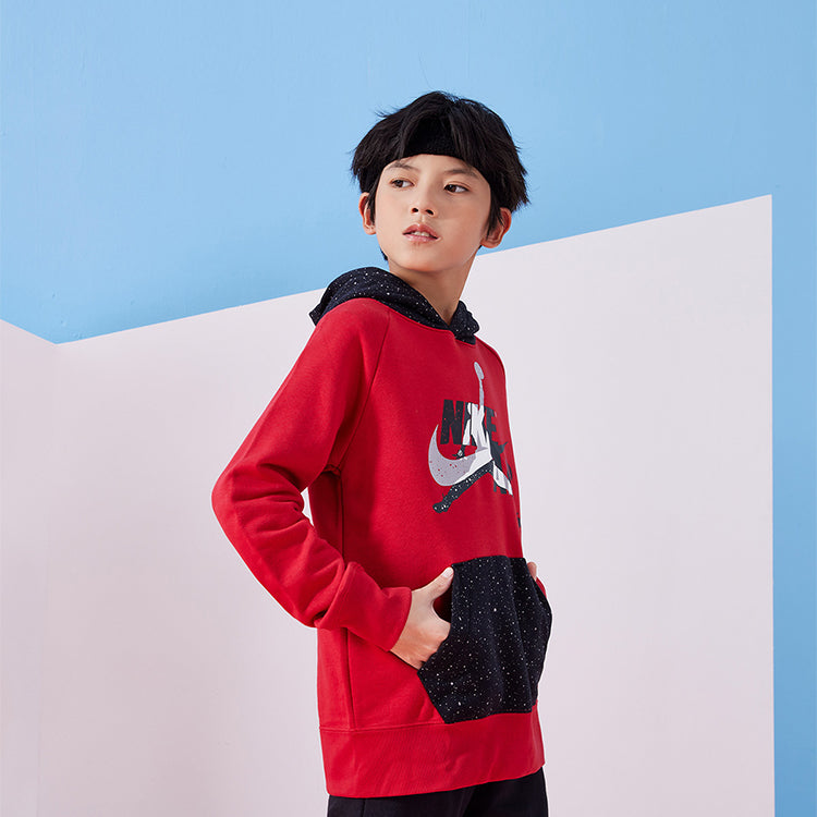 (GS) Air Jordan Jumpman Classics II Pullover Hoodie 'Red Black' JD2012095GS-013