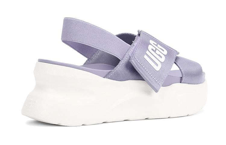 (WMNS) UGG La Breeze Open Toe Thick Sole Sports Sandals White Purple 'Black White' 1117354-JGL