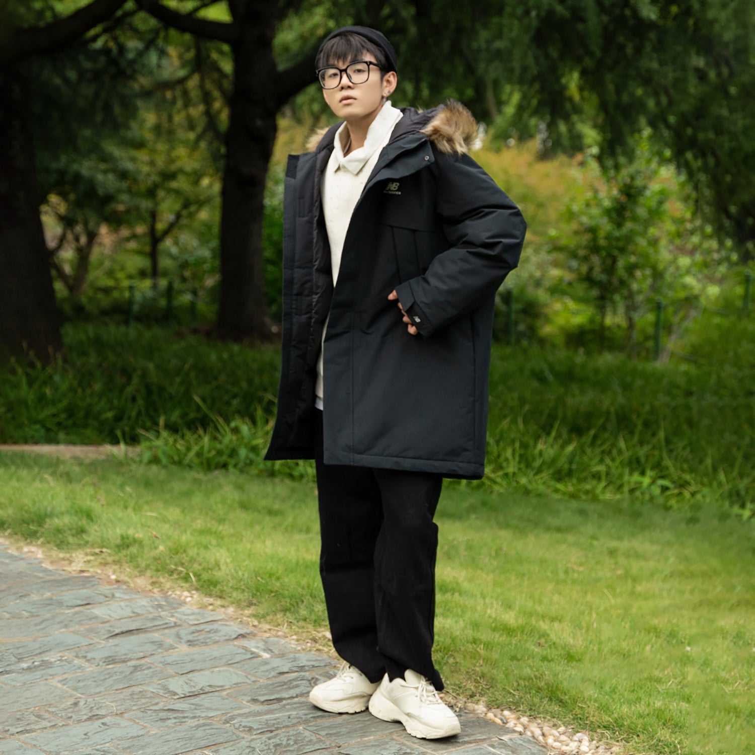 New Balance Long Puff Down Jacket Asia Sizing 'Black' 5PC44303-BK