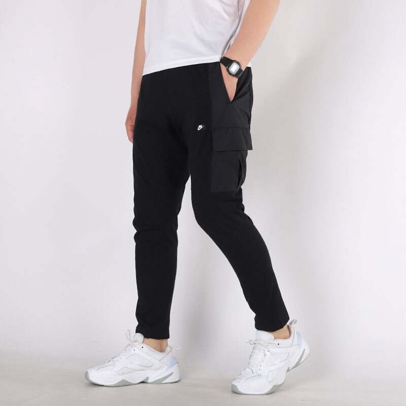 Nike Sportswear Logo Splicing Athleisure Casual Sports Pants Black CJ4334-010