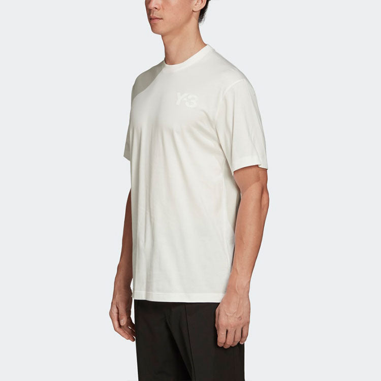 Men's Y-3 SS21 Casual Logo Short Sleeve White T-Shirt FN3359