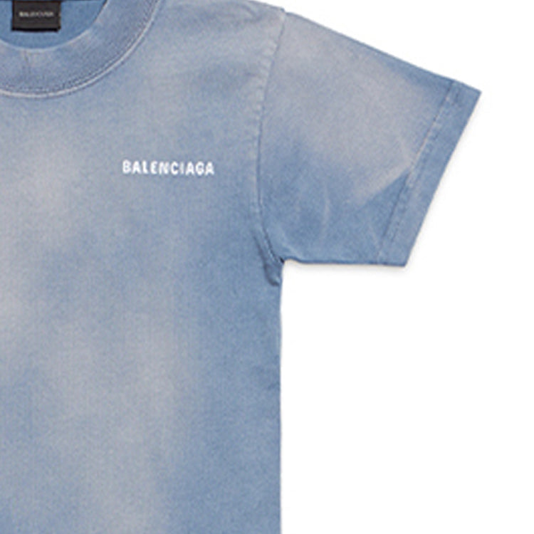 (GS) Balenciaga Back T-shirt 'Blue White' 681864TPVK14313