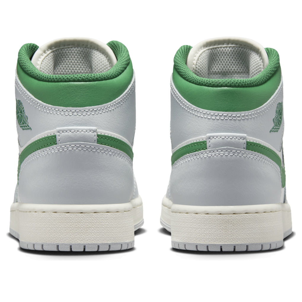 (GS) Air Jordan 1 Mid 'White Pure Platinum Pine Green' DQ8423-142