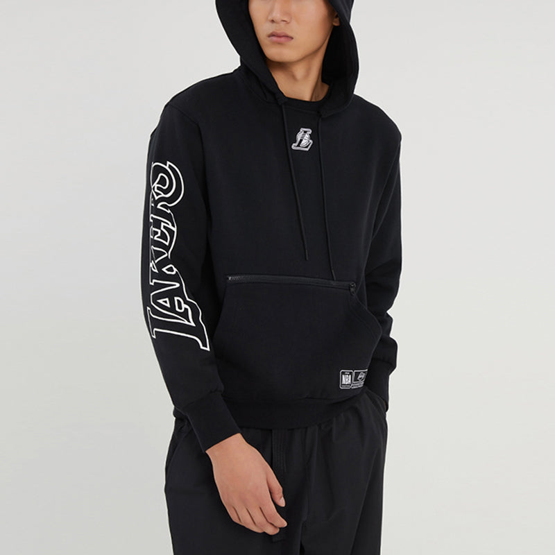 Men's Air Jordan NBA Los Angeles Lakers Printing Knit Fleece Pullover Black DH9454-010