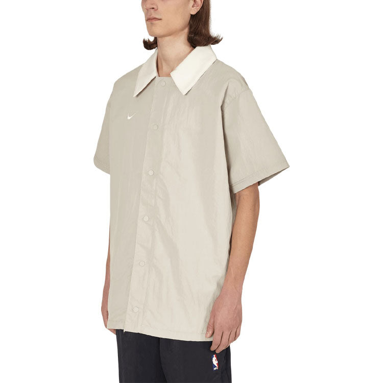 Nike x Fear of God x NBA Crossover Solid Color Loose Short Sleeve Shirt Gray CU4616-271