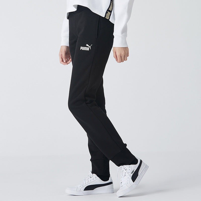 (WMNS) PUMA Essentials Sweatpants 'Black White' 586548-01