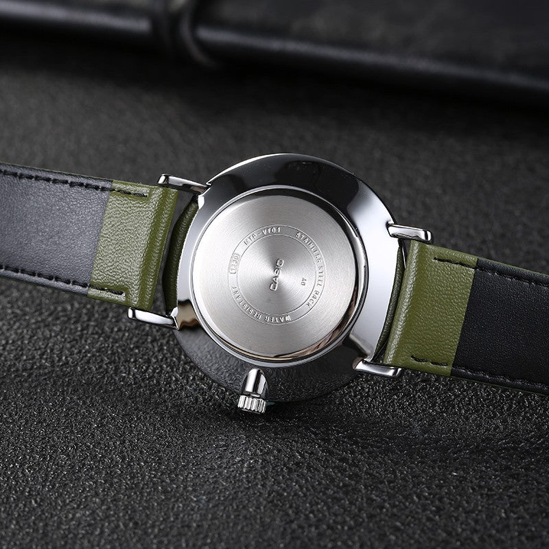 CASIO Men's DRESS Quartz Green Strap Mens Green Analog MTP-VT01L-3B