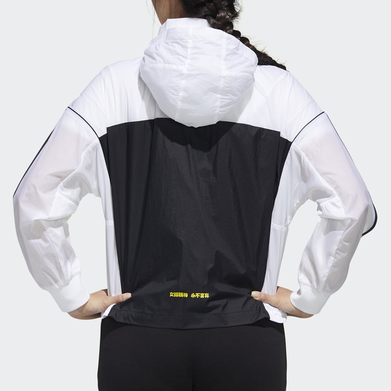 (WMNS) adidas CVA WB Sports Jacket Black/White GF0132