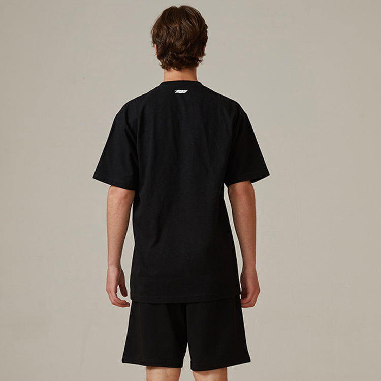 PJs Vigor Surf Leopard print Embroidered Cotton Short Sleeve Unisex Black 20SSTS1015-P