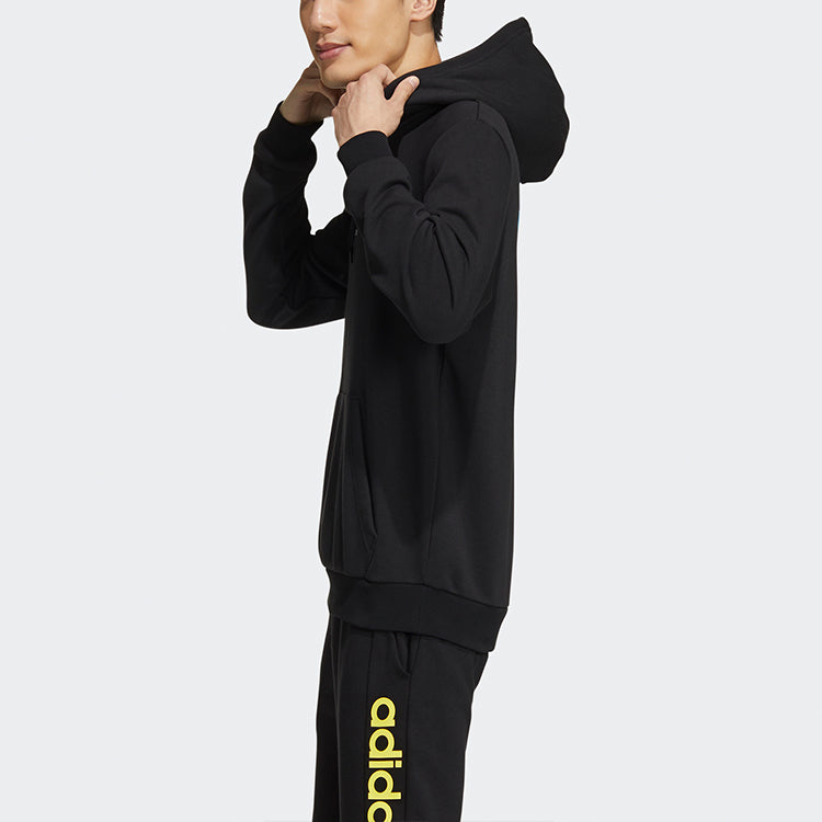 Men's adidas neo Favorites Pattern Printing Pullover Black GM2334