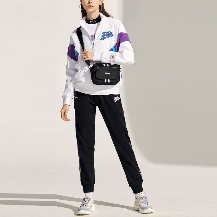 Fila FUSION Splicing Contrasting Colors Woven Stand Collar Jacket White T11W112707F-WT