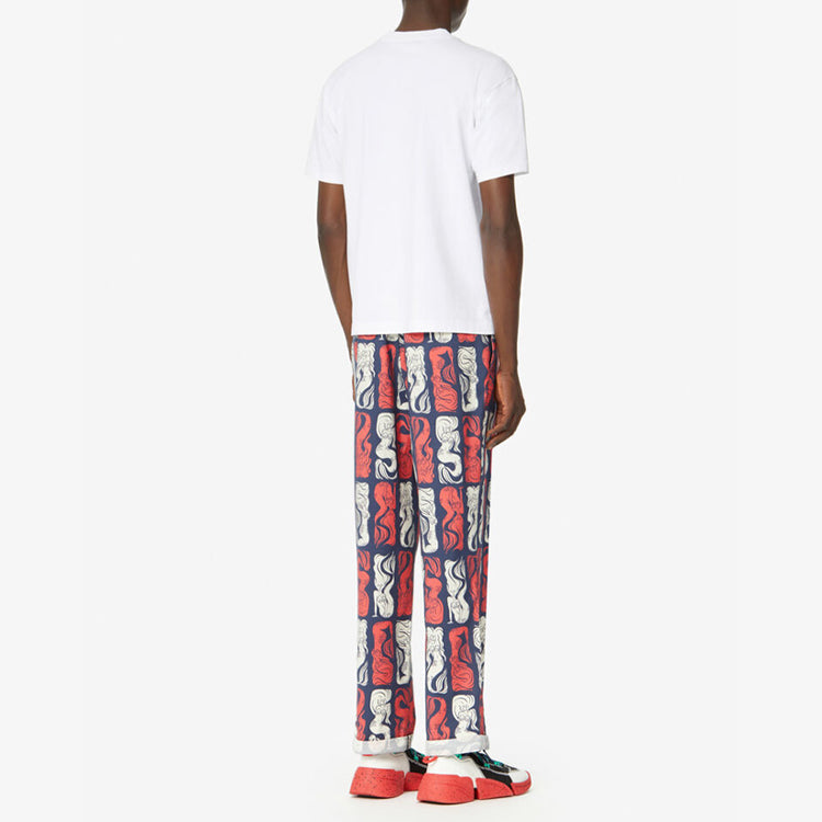 Men's KENZO Tiger Head Printing Cotton Short Sleeve White FA5-5TS511-4YO-01