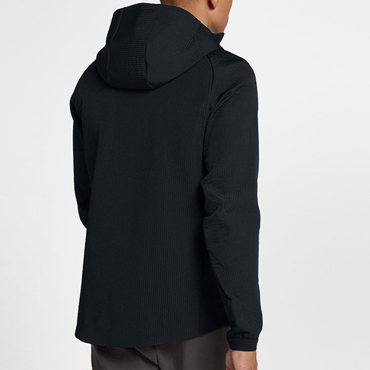 Nike Logo Printing Splicing Hooded Jacket Black 928552-010