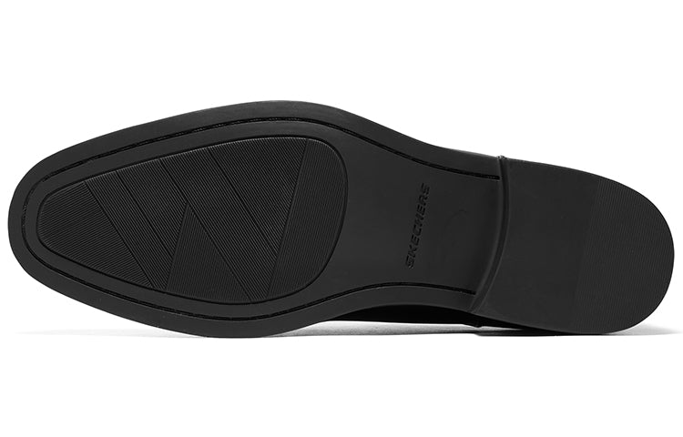 Skechers LARKEN Leather Formal Shoes 'Black' 65537-BLK