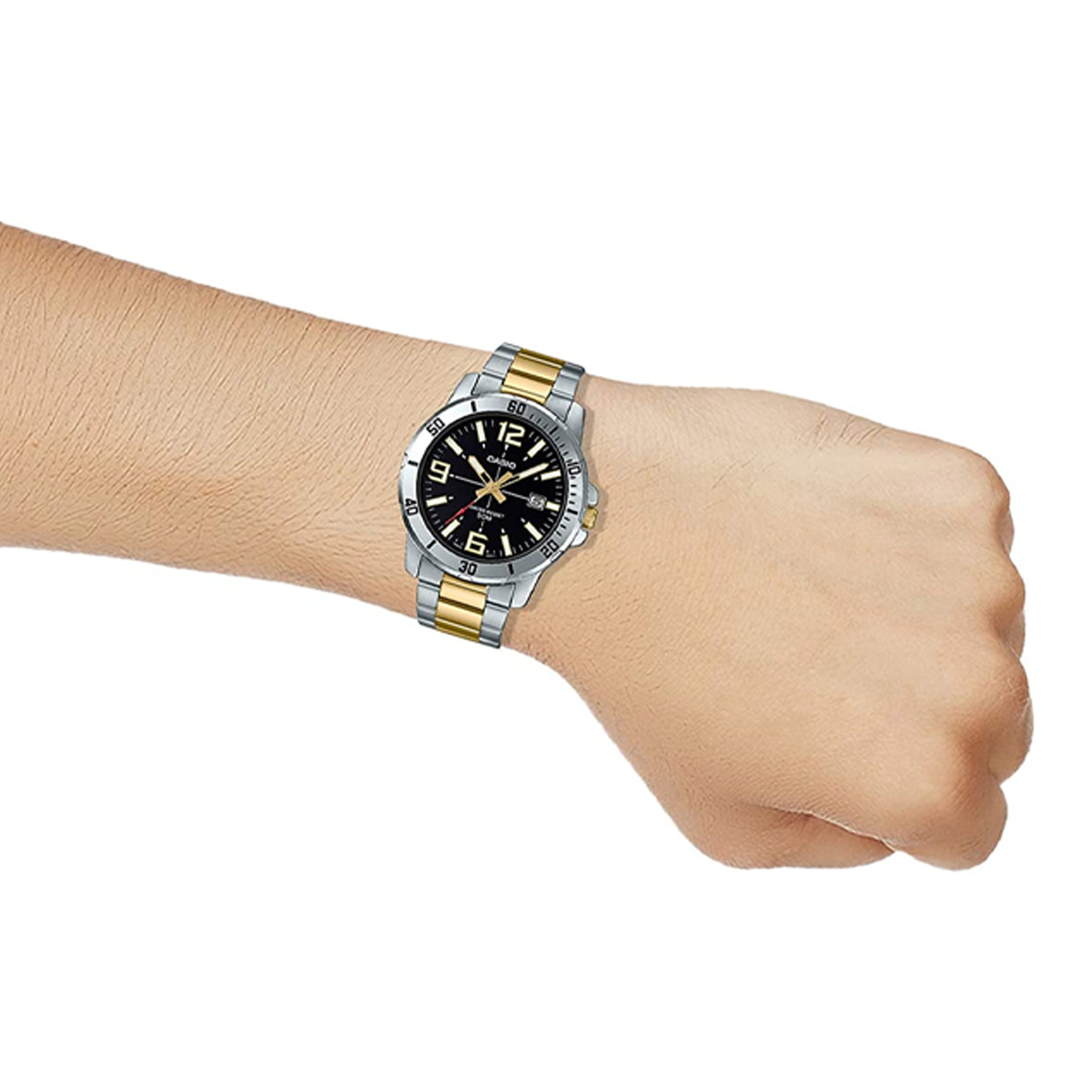 CASIO Stainless Steel Strap Quartz Waterproof Mens Silver Analog MTP-VD01SG-1B