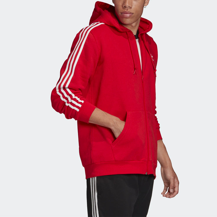 adidas originals Athleisure Casual Sports Hooded Jacket Red FM3764