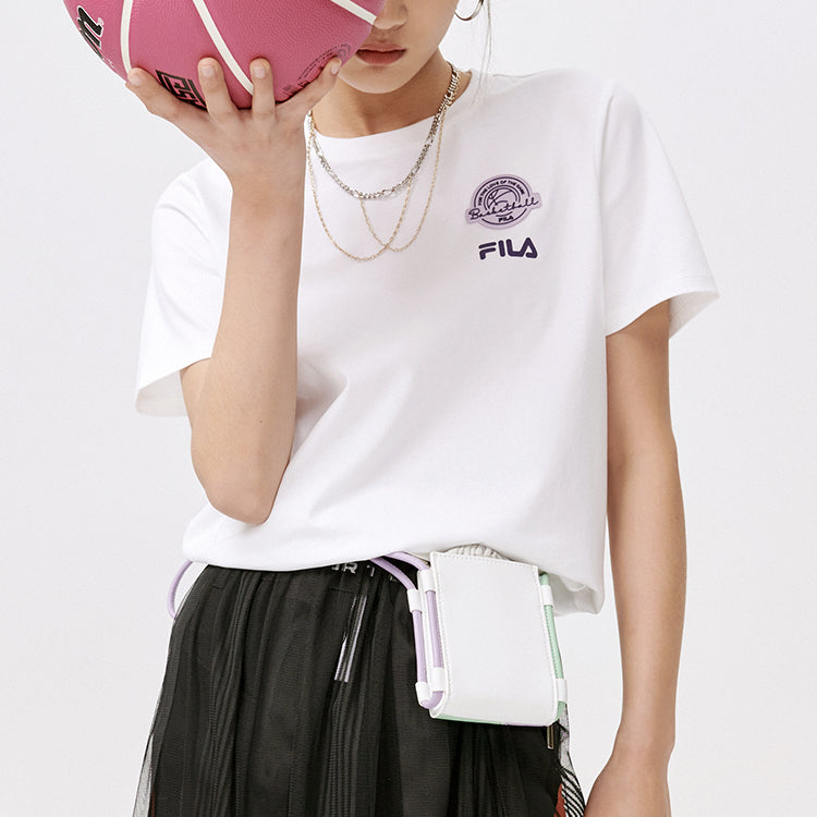 FILA FUSION Pattern Round Neck Sports Short Sleeve White T11W128103A-WT