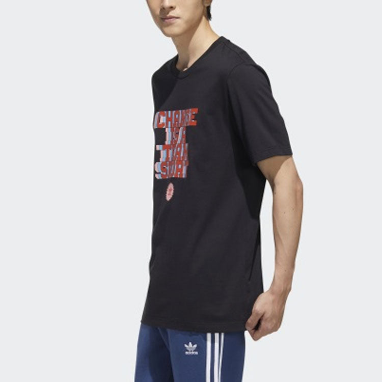 adidas originals Cts Slogan Tee Sports Short Sleeve Black GP4298