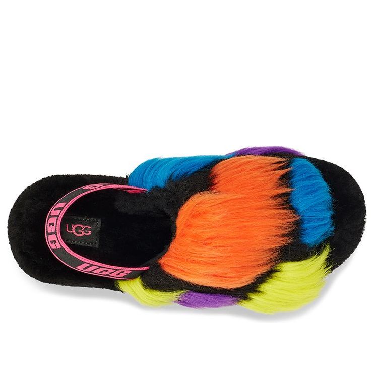 (WMNS) UGG Fluff Yeah Party Spots Slipper 'Black' 1125006-BLK