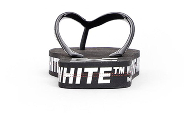 Off-White c/o virgil abloh men's black and white industrial flip flops OMIA131R20D270011000