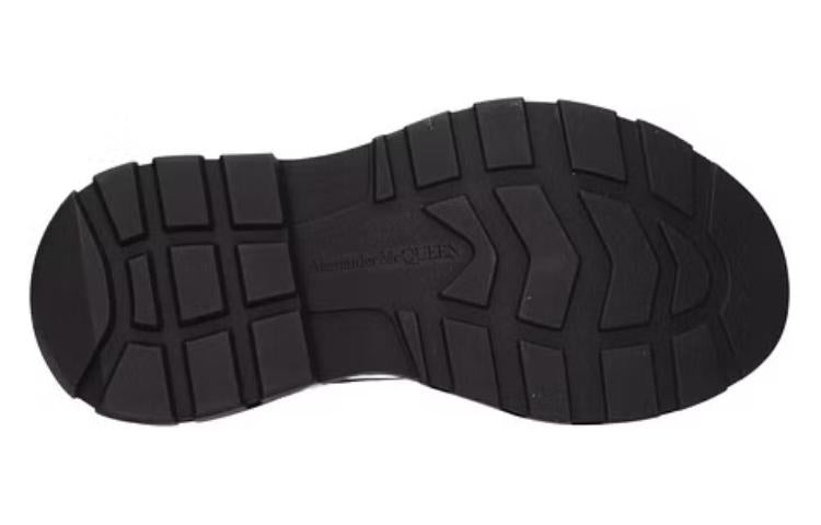 (WMNS) Alexander McQueen Tread Slick Graffiti Logo Boots 'Black White' 676718W4RQ21006