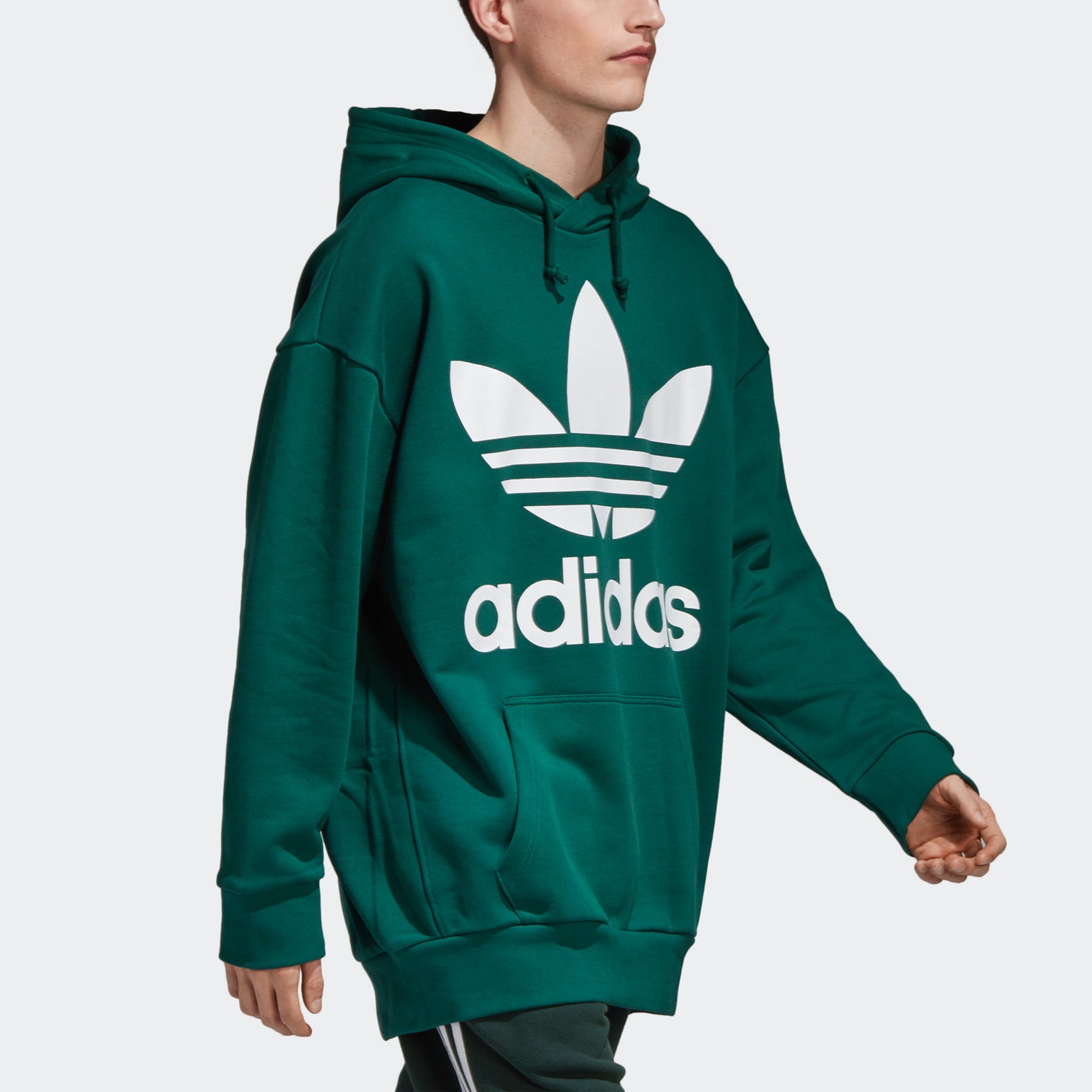 adidas originals Tref Over Hood Casual Sports Solid Color Pullover Green CW1248
