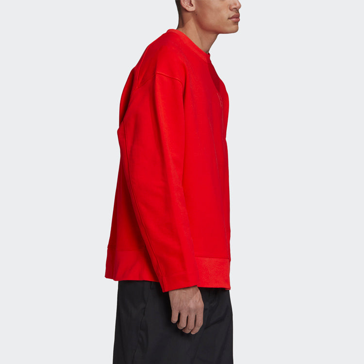 Men's Y-3 Outdoor Sports Round Neck Loose Long Sleeves Red FN3368