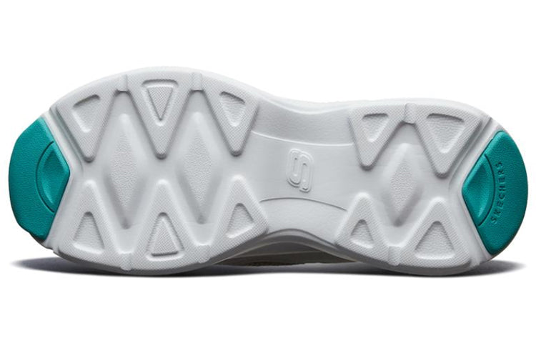 (WMNS) Skechers D'lites Airy Sneakers White/Grey/Green 66666207-WLGY