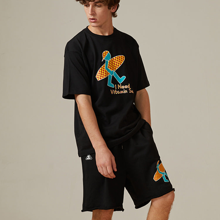 PJs Vigor Printing Cotton Short Sleeve Unisex Black 20SSTS1035-P