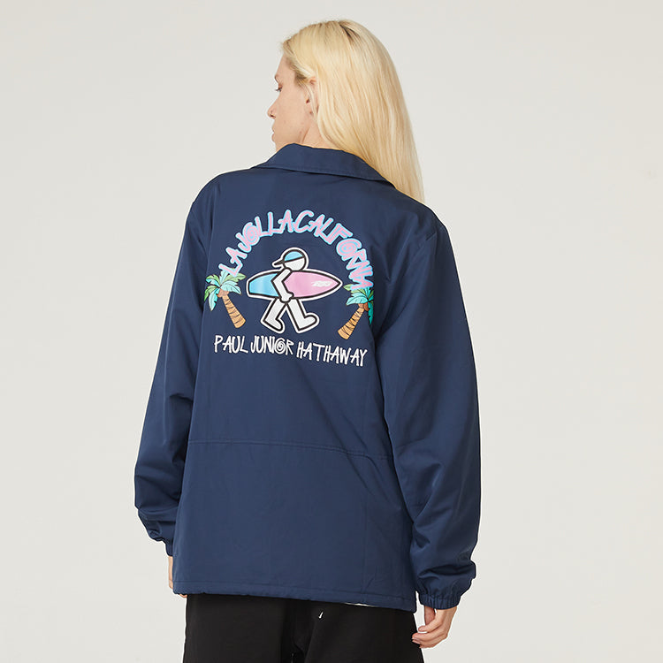 PJs Vigor Series Multi-Color Surf Coach Cartoon Jacket Unisex Navy Blue 20SSJK1007-P