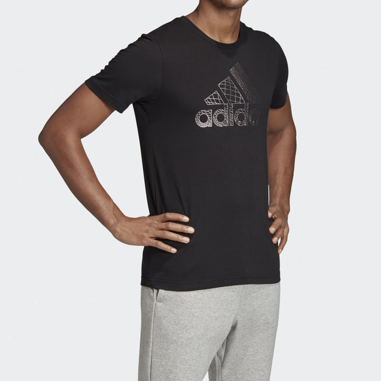 adidas Athleisure Casual Sports Round Neck Short Sleeve Black ED7256