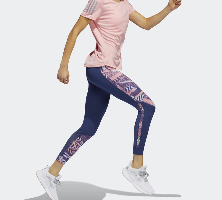 (WMNS) adidas Own The Run Tee Reflective Printing Sports Short Sleeve Pink FL7815