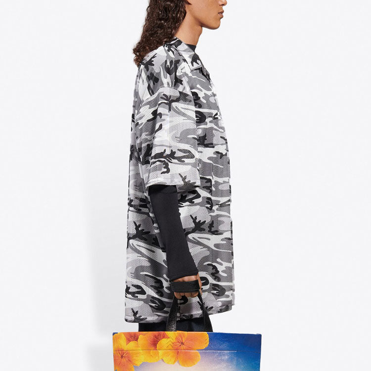 Balenciaga Camouflage Mesh Shirt 'Grey' 647651TJLC51240