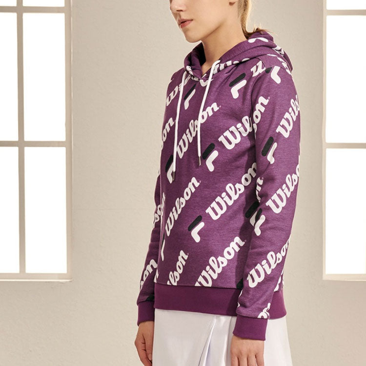 (WMNS) FILA x Wilson Knitting Hoodie Purple A11W043246F-PU