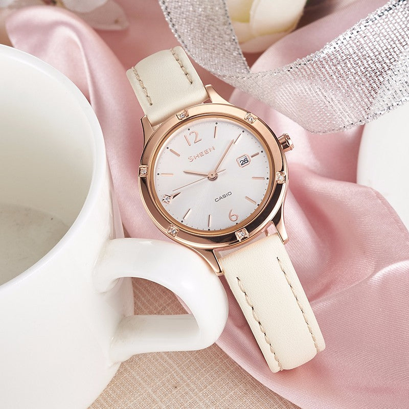 CASIO SHEEN Sapphire Crystal Quartz Waterproof Rose Gold Analog SHE-4533PGL-7AUPR